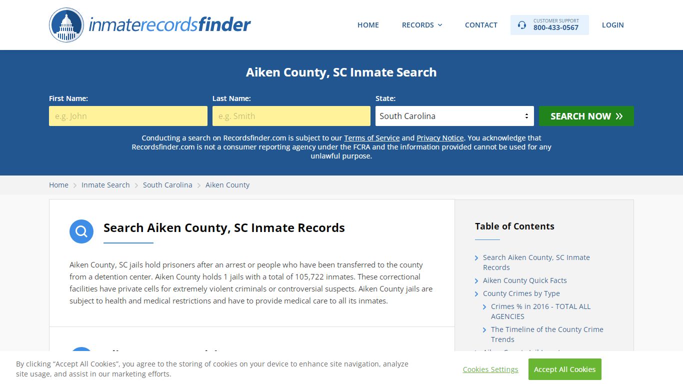 Aiken County, SC Inmate Search - RecordsFinder